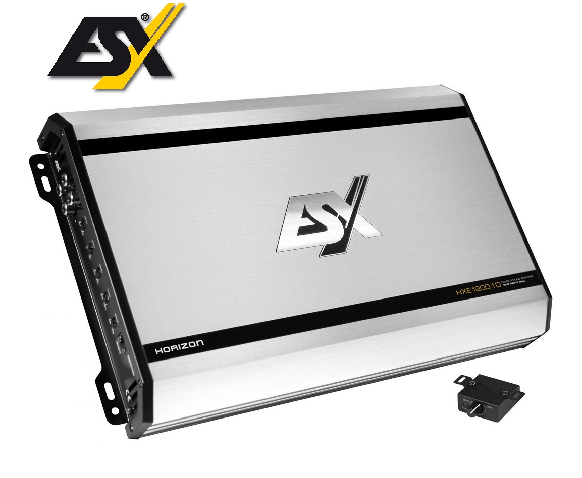 ESX HXE1200.1D 1 Kanal Class D Mono Verstärker 1200 Watt mit Bass Fernbedienung 