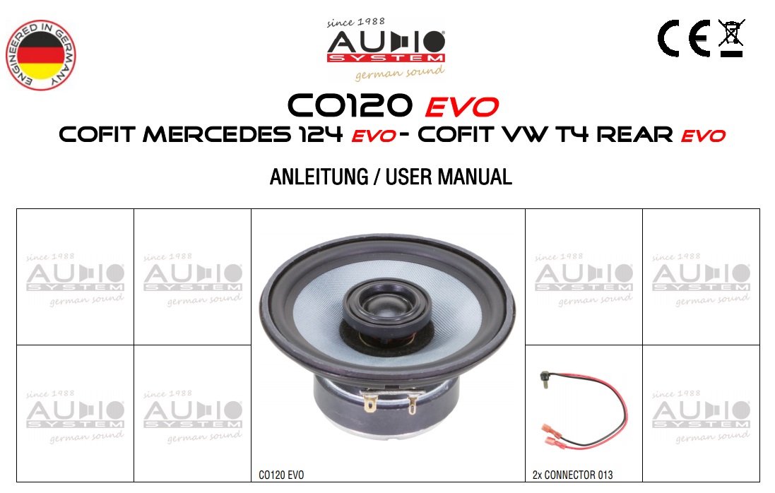 AUDIO SYSTEM COFIT MERCEDES W124 EVO 80W PERFECT FIT COAXIAL SYSTEM Lautsprecher für MERCEDES W124 1984->