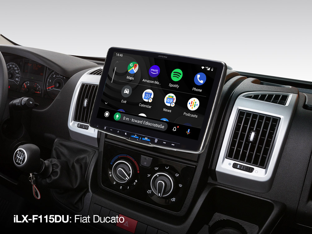 Alpine iLX-F115DU Autoradio mit 11-Zoll Touchscreen, DAB+, Bluetooth, Class-D Verstäker für Fiat Ducato III und baugleiche Fahrzeuge, Citroen Jumper II, Peugeot Boxer II, Opel Movano III