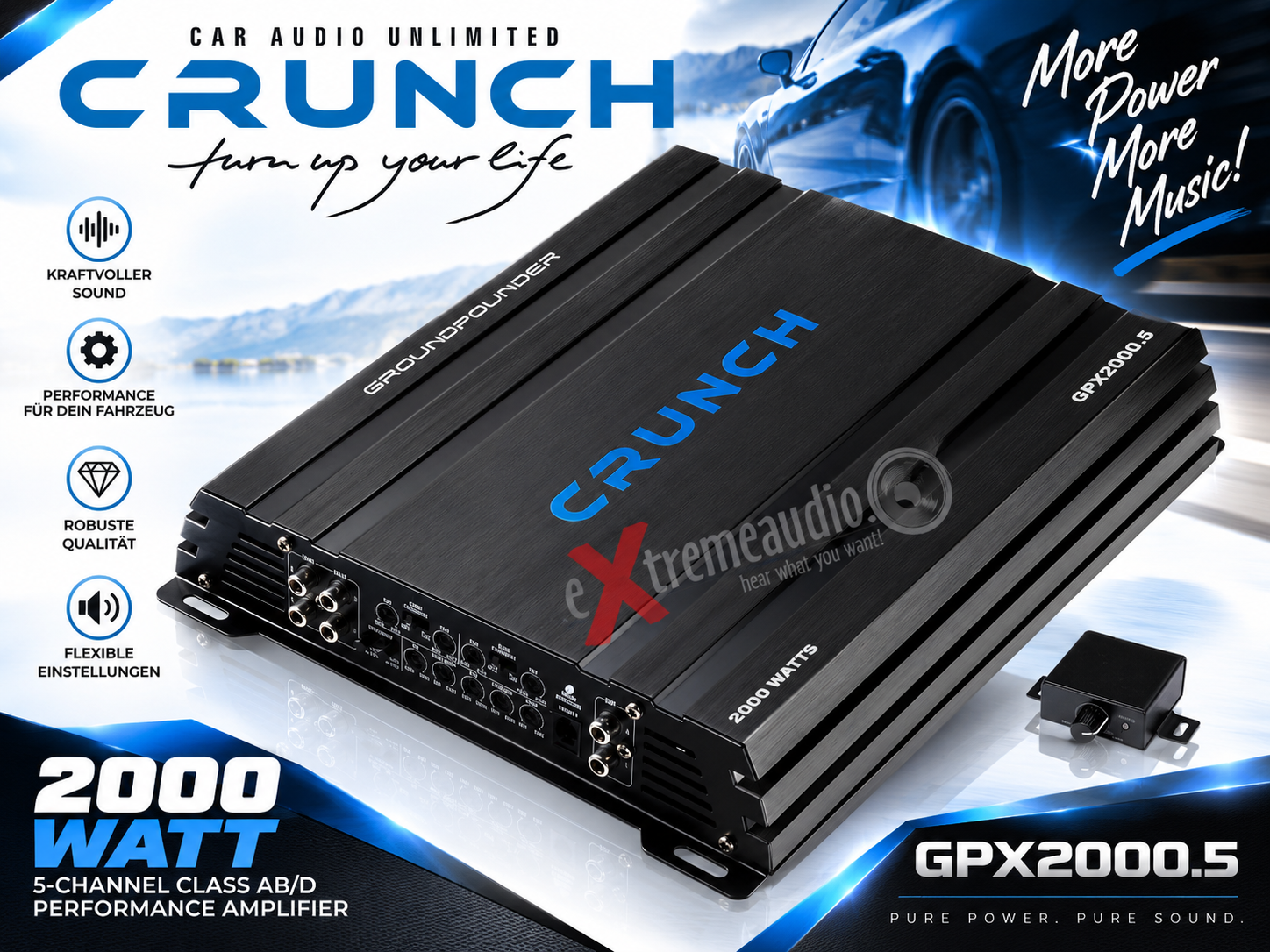 Crunch GPX2000.5 5-CHANNEL CLASS AB/D PERFORMANCE AMPLIFIER 5 Kanal Verstärker 2000 Watt