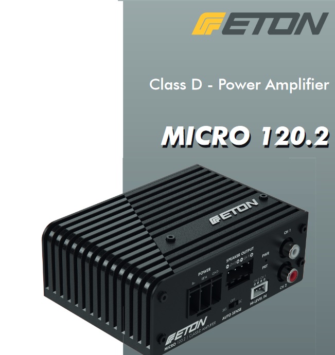 ETON MICRO120.2 2-Kanal Verstärker Amplifier 2 x 120 Watt RMS Micro Endstufe