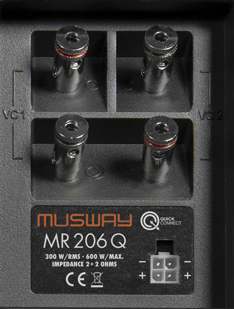MUSWAY MR206Q Dual Bassreflex Subwoofer Bassreflexbox 2 x 16,5 cm (6.5“) Woofer