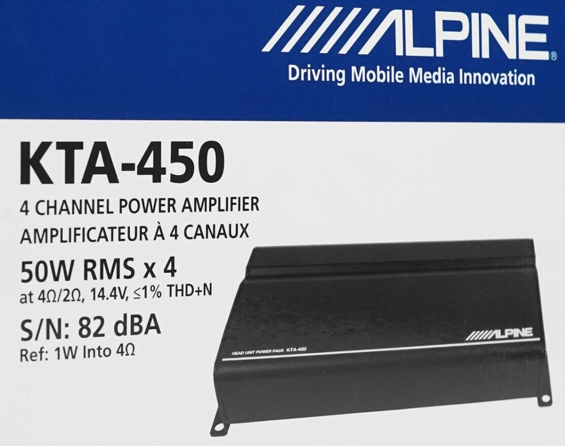 Alpine KTA-450 4-Kanal Verstärker (Head Unit Power Pack) 4-Kanal Digital-Verstärker 