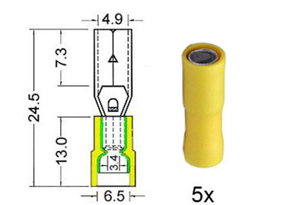 RTA 151.223-0 Rundsteckhülse isoliert 5mm gelb