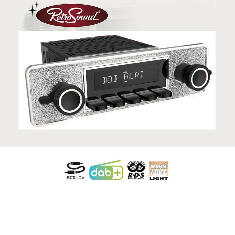 RETROSOUND RSD-PAGODE-1DAB MOTOR-1DAB DAB+ Komplett-Set Pagode mit Zubehör Autoradio für Oldtimer und US-Cars Oldsmobil