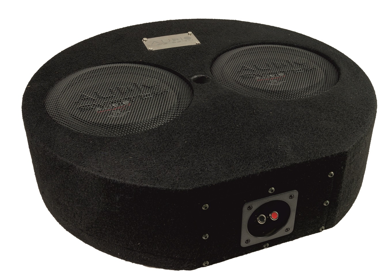 Audio System SUBFRAME R08 FLAT Active-2 EVO Bassreflexgehäuse fürs Reserverad mit 2x R 08 FLAT EVO + CO-200.1 