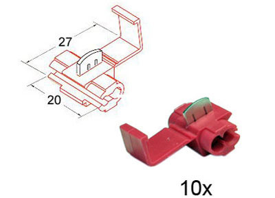 RTA 151.401-0 20mm x 27mm red wire tap