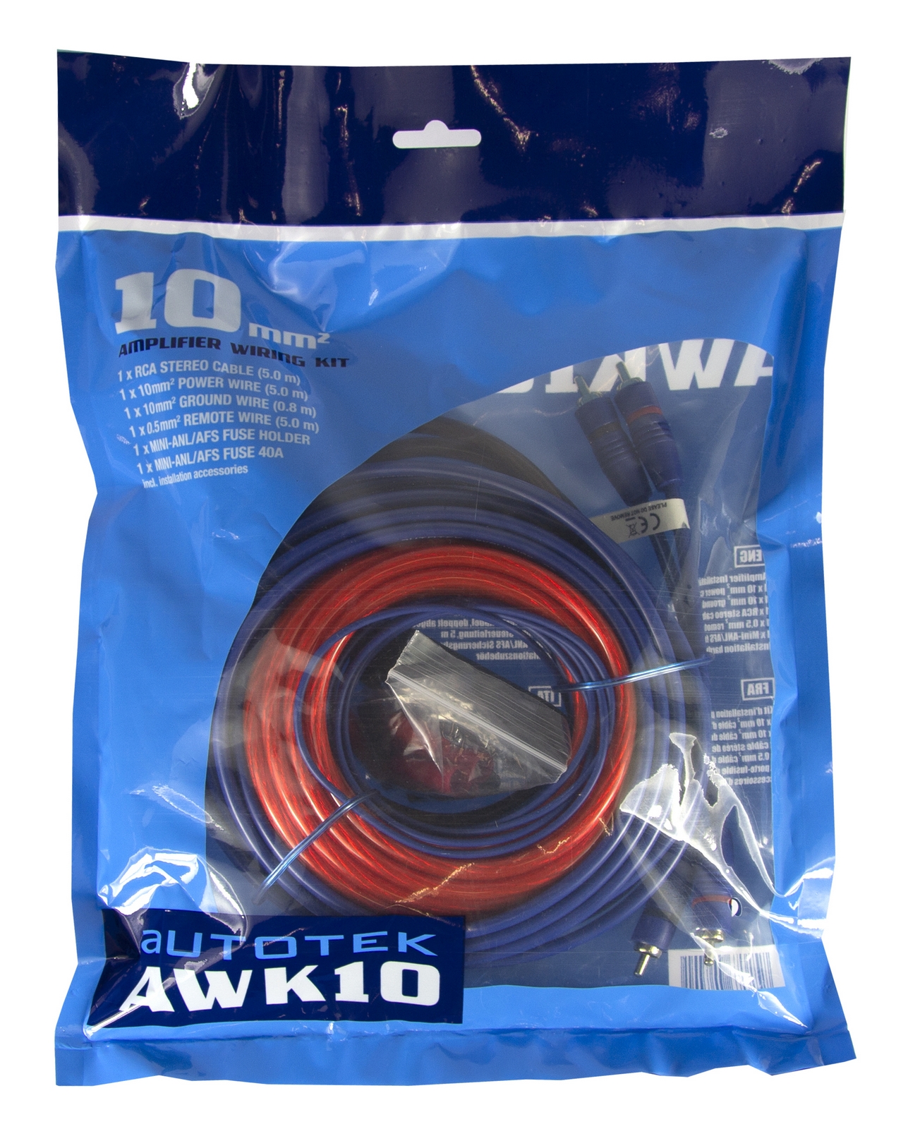 Autotek AWK10 Verstärker Installations Kit Einbau Verstärker Anschluß Set 10 mm²   