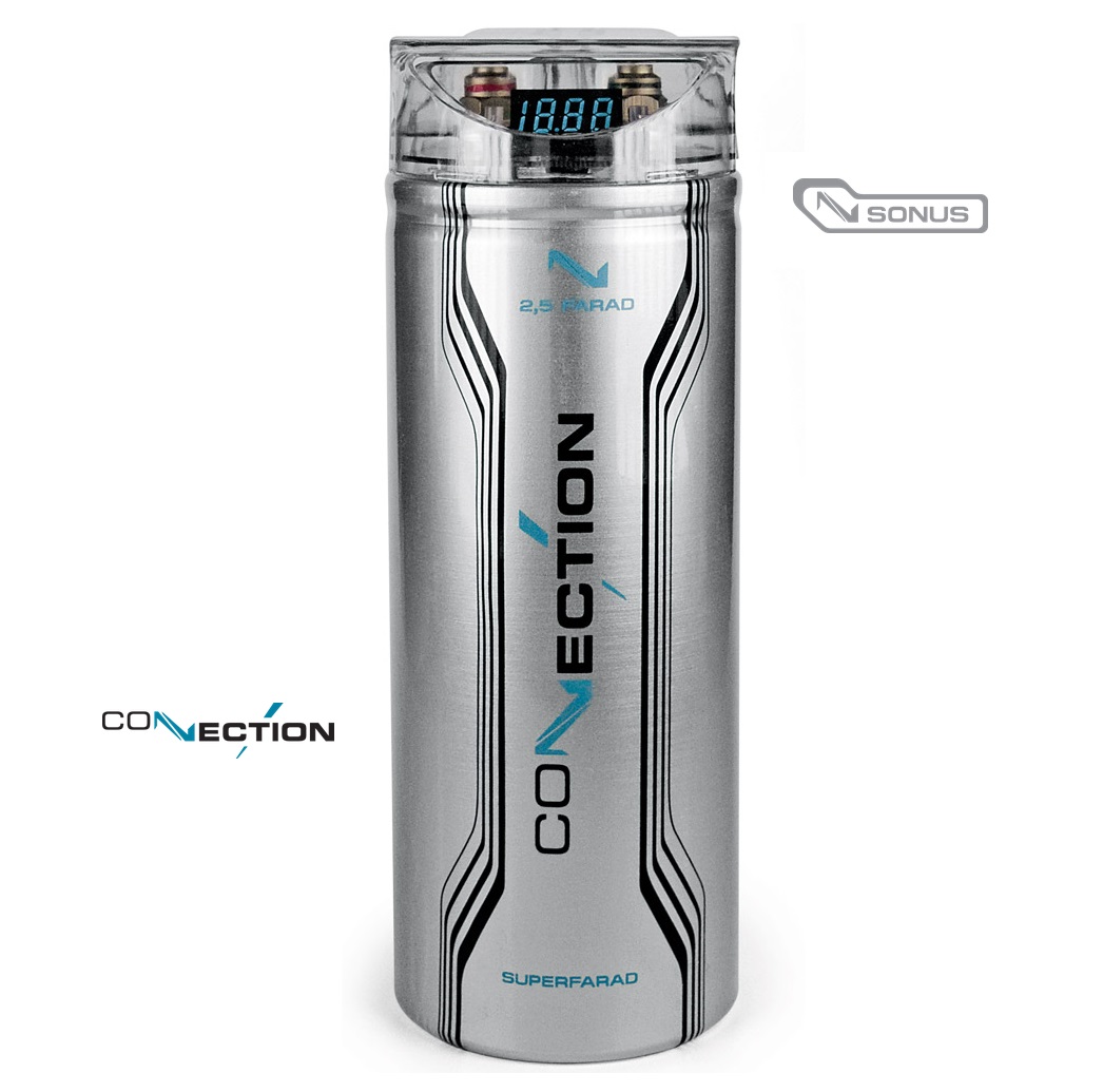 Connection Audison SSF 2,5 DGT.1 2,5 Farad Kondensator mit digitalem Voltmeter Powercap