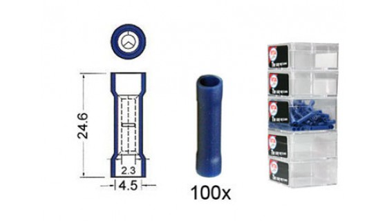 RTA 151.416-2 Stoßverbinder, BLAU 2,3-4,5 mm im 100er Pack