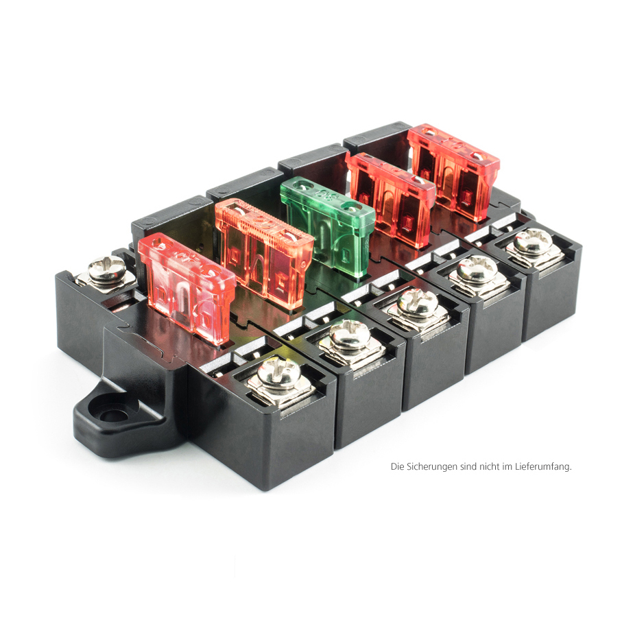 AMPIRE XSB100-5 Sicherungs-/Stromverteiler-System (5er Pack) Sicherungshalter für Reisemobile, Boote, Nutzfahrzeuge