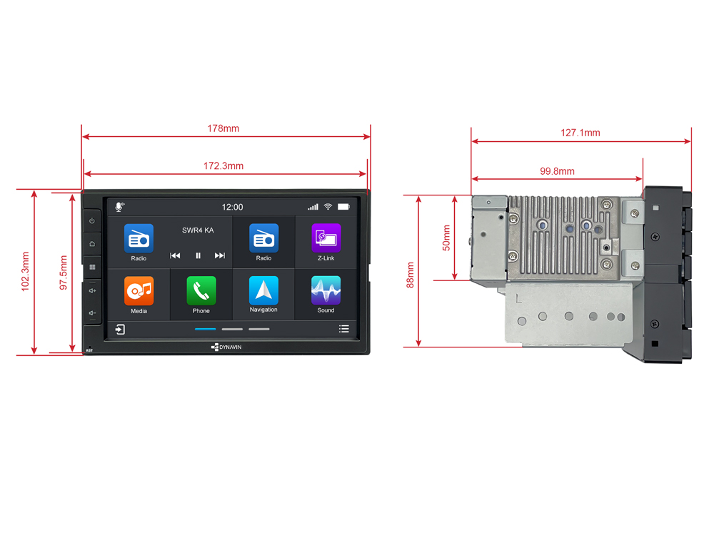 Dynavin D8-7005 FLEX 2-DIN Autoradio 7-Zoll Universal Dopple Din Android Autoradio mit 4 x 100W Class-D Verstärker, integriertes DAB, Apple CarPlay und Android Auto   