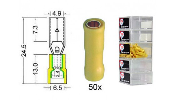 RTA 152.223-2 Une prise circulaire isolé et GOLD, JAUNE 5.0mm dans 50 -pack