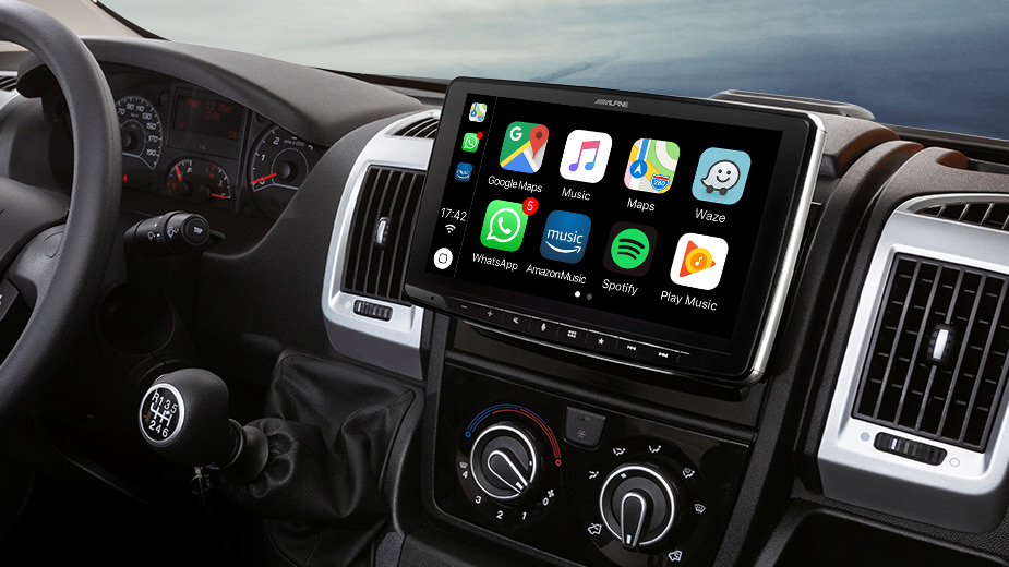 Alpine iLX-F903DU Autoradio für Fiat Ducato 3, Citroën Jumper 2 und Peugeot Boxer mit 9-Zoll-Touchscreen 1-DIN-Einbaugehäuse, DAB+, Apple CarPlay und Android Auto Unterstützung