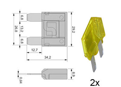 RTA 154.200-0 Fusible à lame Maxi, 20A jaune