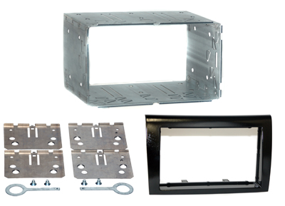 RTA 002.300-0 Double DIN mounting frame with black ABS sheet metal frame