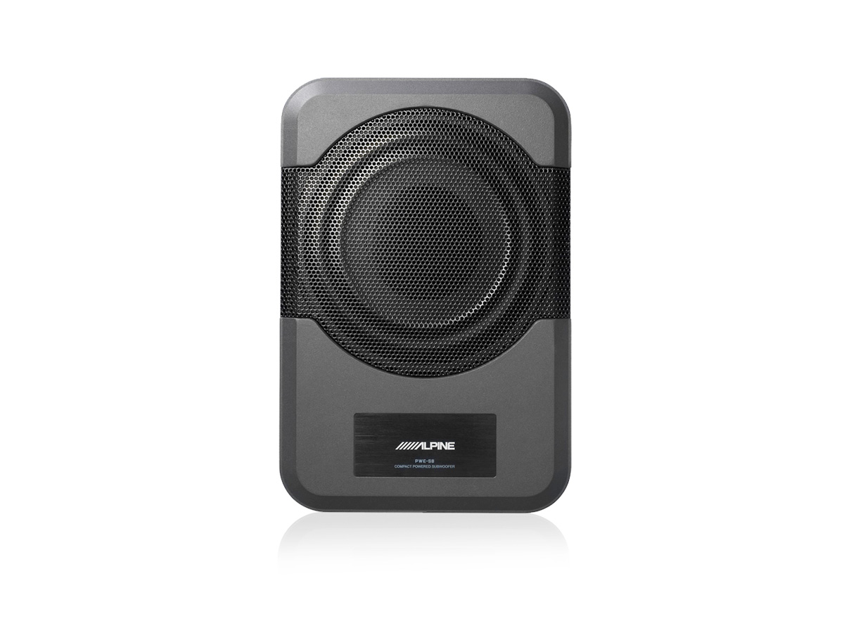 Alpine PWE-S8 Aktiver 20 cm (8-Zoll) Subwoofer mit Auto-Sensing und eingebautem 240 Watt Verstärker