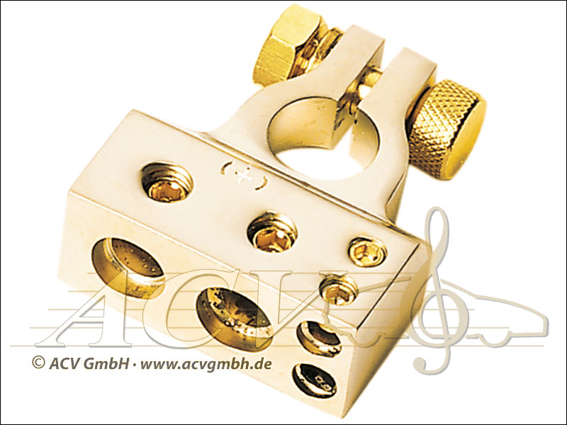 Battery terminal 1 x 35 mm ² + 1 ² + 2 x 20 mm x 10 mm ² gold 