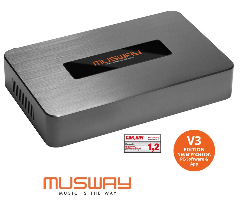 MUSWAY D8v3 DSP-AMP Digital 8-Kanal 8-KANAL CLASS D VERSTÄRKER MIT 10-KANAL DSP 600 WATT RMS 