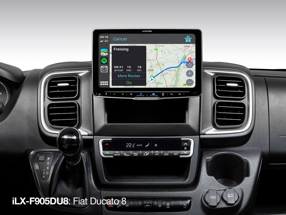Alpine iLX-F905DU8 Autoradio 9-Zoll Touchscreen, DAB+, 1-DIN-Einbaugehäuse für Fiat Ducato III Version 8 ab 2022