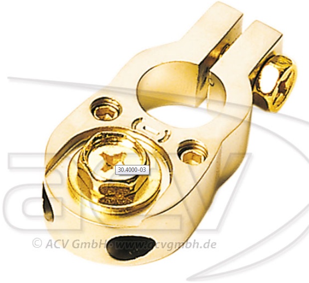 ACV 30.4000-03 Batterieklemme 2 x 10 mm² gold für Minuspol 