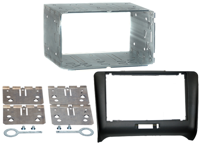 RTA 002.114-0 Double DIN mounting frame ABSschwarz with metal frame