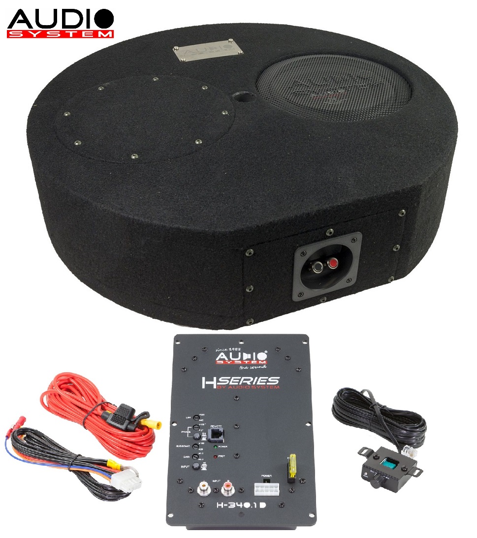 Audio System SUBFRAME R10 FLAT ACTIVE EVO Bassreflexgehäuse Reserverad R 10 FLAT EVO + M-350.1 D R-SERIES EVO SUBFRAME