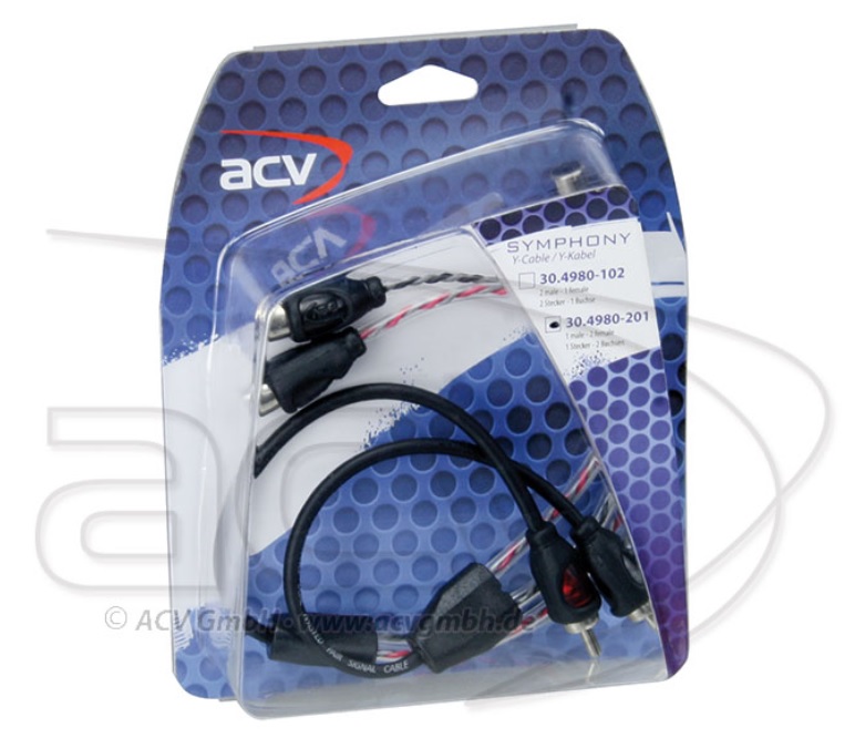 ACV 30.4980-201 Cinch Y-Adapter 1 Stecker - 2 Buchsen 30cm - SYMPHONY Serie  