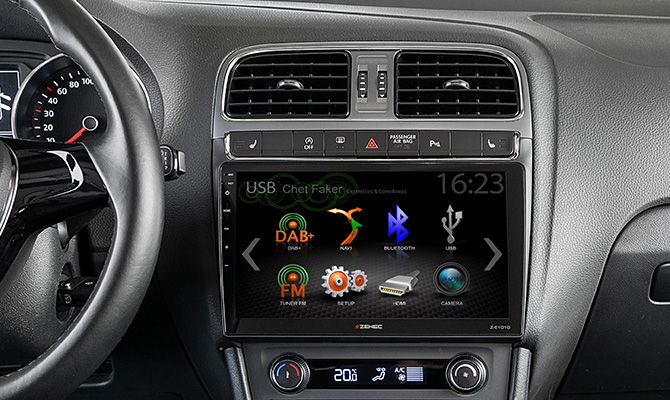 ZENEC Z-E1010 2-Din Autoradio Plug & Play Infotainer für VW & Skoda mit 10" Zoll Display 