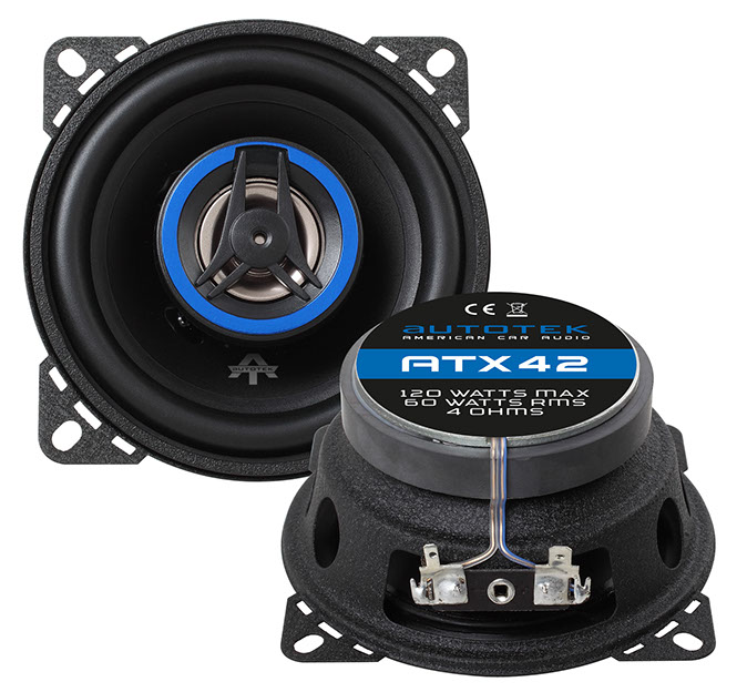 Autotek ATX42 10 cm (4”) 2-Wege Koaxial Lautsprecher 120 Watt 1 Paar