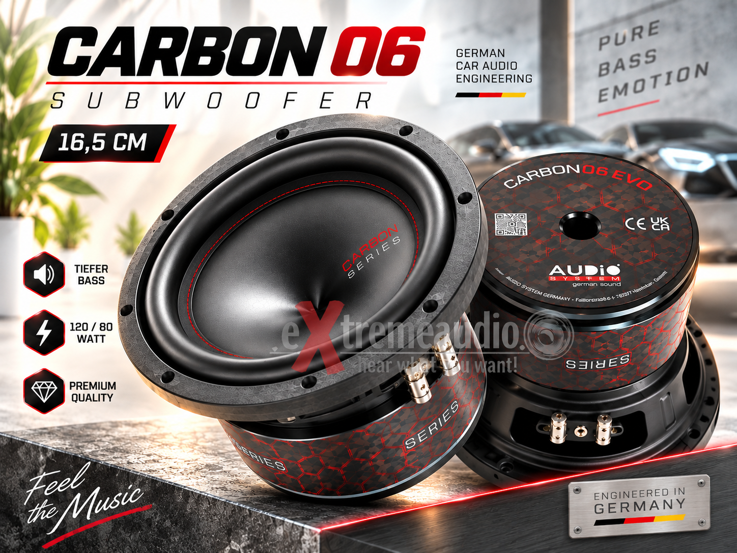 Audio System CARBON 06 Subwoofer 16,5 cm (6.5") Woofer Bass 240 Watt