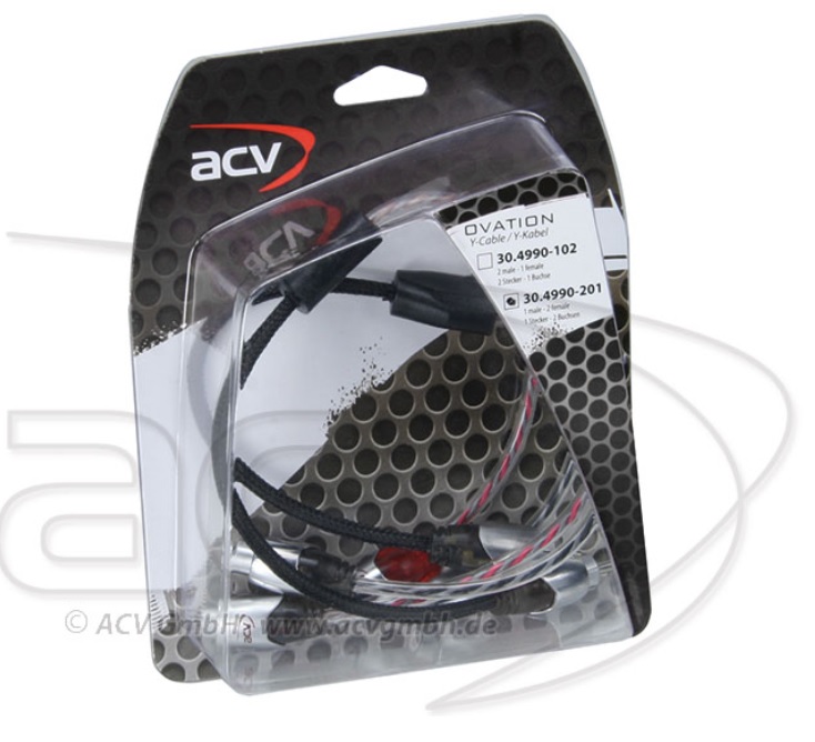 ACV 30.4990-201 Cinch Y-Adapter 1 Stecker - 2 Buchsen 30cm - OVATION Serie 