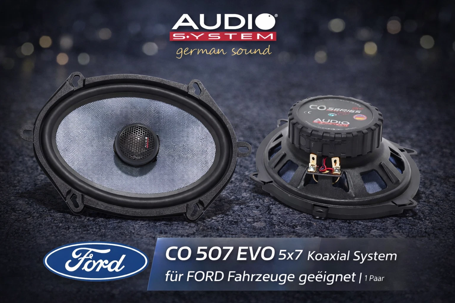 Audio System CO 507 EVO 5x7 Coaxial System für FORD Fahrzeuge geeignet 1 Paar