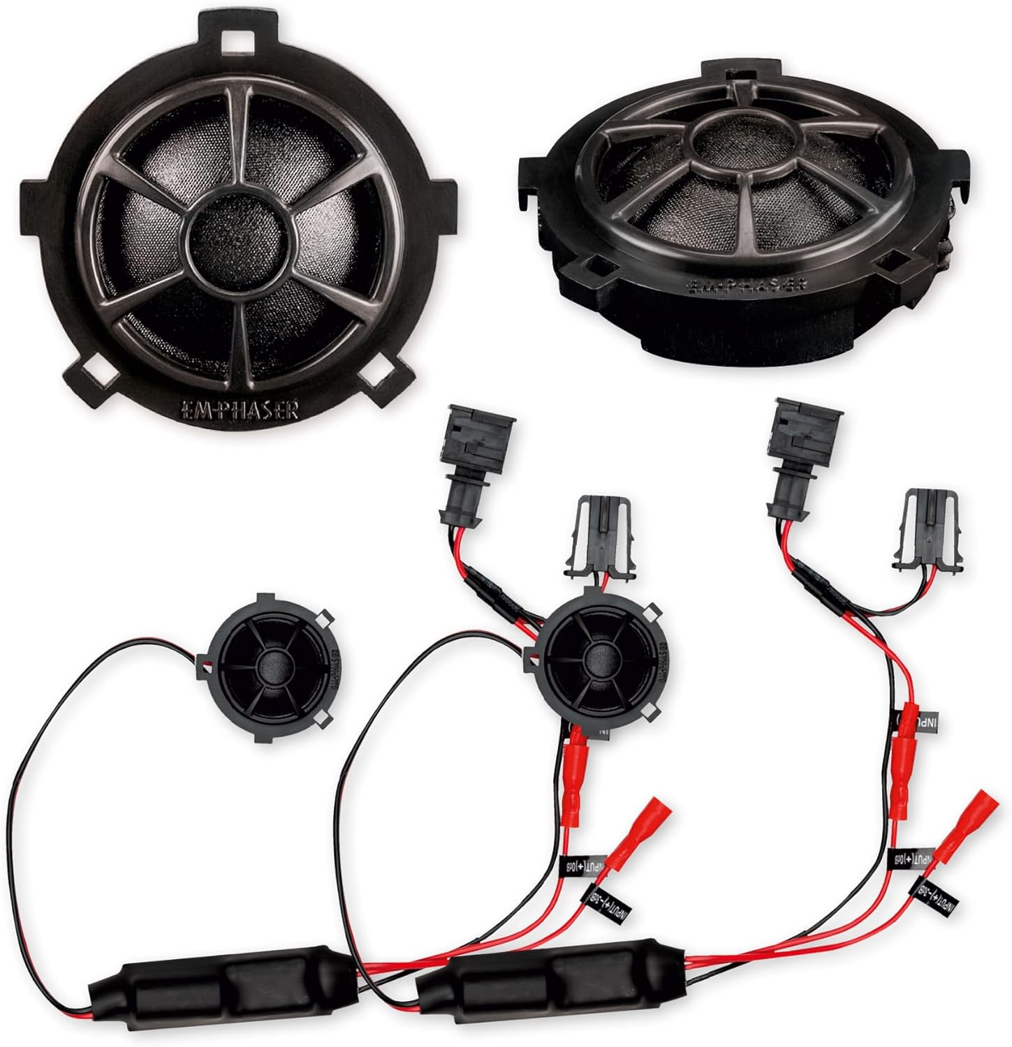 EMPHASER EM-VWFX155 15.5 cm 2-Wege Compo Lautsprecher kompatibel mit Volkswagen VW, Seat, Skoda, Soundsystem für Tür Einbau