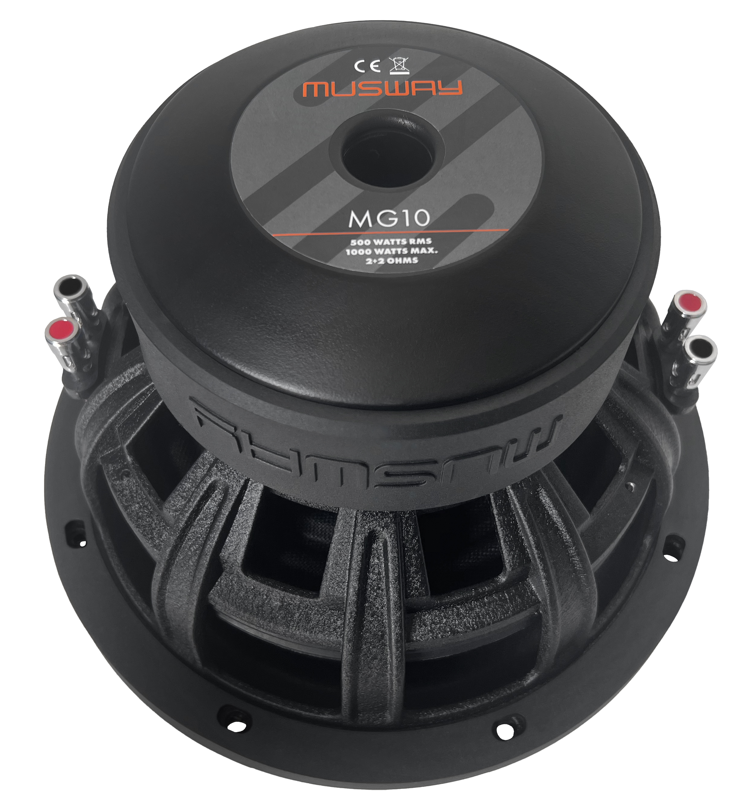 Musway MG10 Subwoofer 25cm (10") 2 + 2 Ohm, 1000 Watt Woofer inklusive Gitter