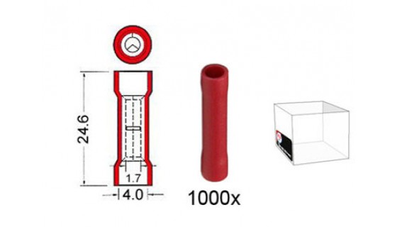 RTA 151.415-3 Stoßverbinder, ROT 1,7-4,0 mm im 1000er Pack