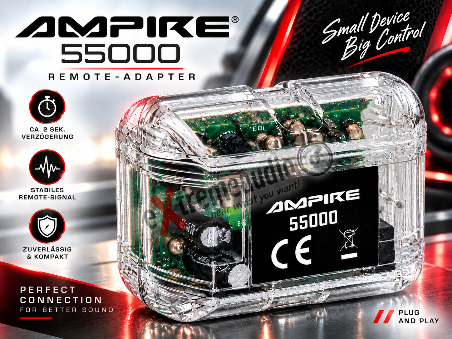 Ampire 55000 Remote-Adapter mit Einschaltverzögerung Remote-Signal-Generator mit Einschaltverzögerung 
