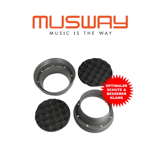 MUSWAY MSB130 Silikon Lautsprechermanschette mit Noppenschaumunterlage Passend für 13 cm Lautsprecher, Schallwand Dichtung Schallabsorber 