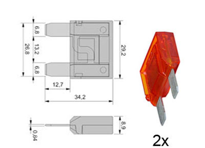 RTA 154.202-0 Flachstecksicherung Maxi, 40A orange