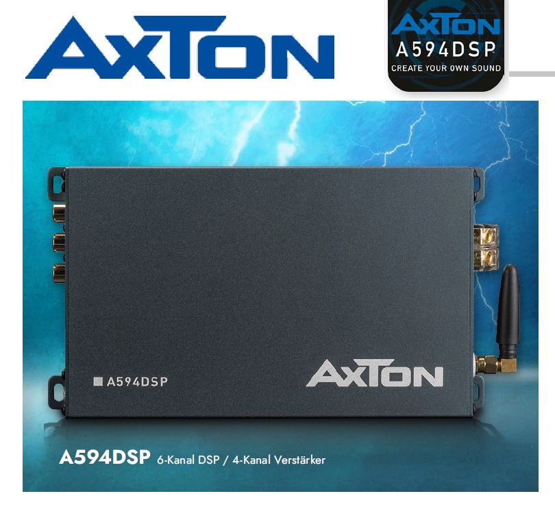 AXTON A594DSP Set Verstärker DSP mit Plug & Play Adapter kompatibel mit Alfa, Audi, BMW, Citroen, Fiat, Ford, Honda, Jeep, Kia, Lancia, Land Rover, Lexus, Mazda, Mercedes, Opel, Peugeot, Renault, Seat, Skoda, Smart, Toyota, Volkswagen, Volvo