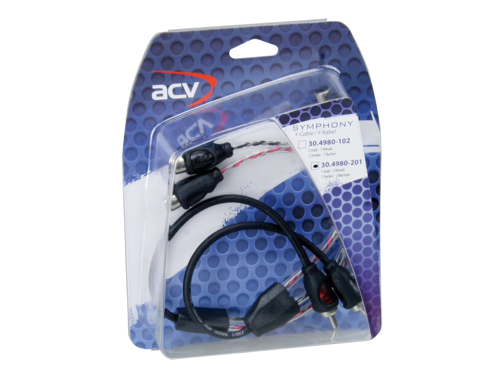 ACV 30.4980-201 RCA Y-adapter 1 male - 2 female 30cm - SYMPHONY series