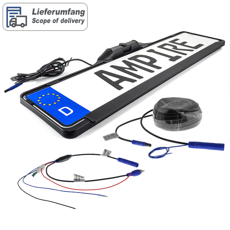 AMPIRE KAX505 Nummernschild Kamera (AHD/CVBS) 150° Rückfahrkamera