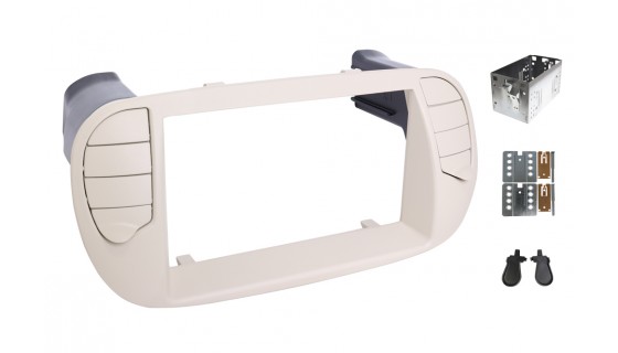 RTA 002.319P9-2 Doppio DIN lunetta anziano Fiat 500 di colore grigio argento