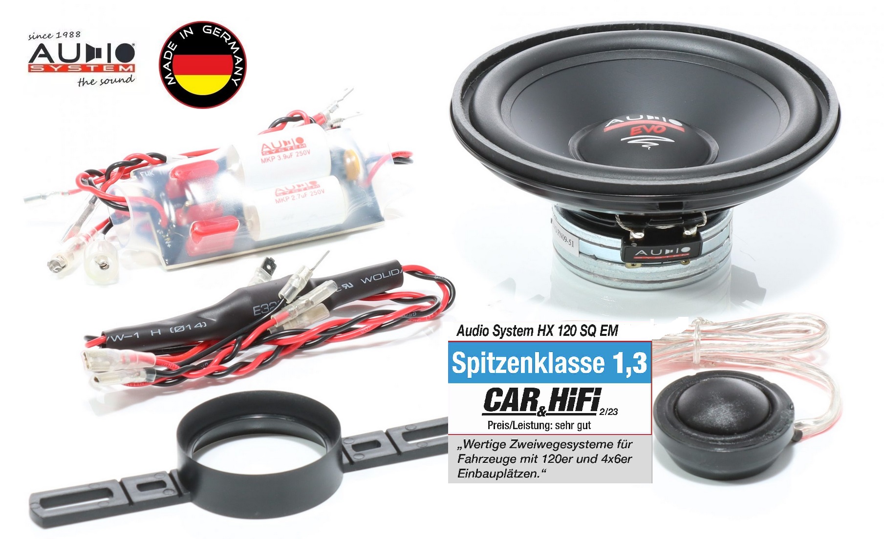 Audio System HX 120 SQ EM EVO 3 2-Wege 12 cm Lautsprecher Komponentensystem 