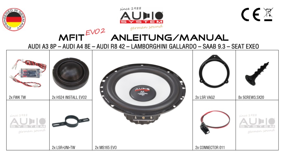 AUDIO SYSTEM MFIT SEAT EXEO EVO2 90W PERFECT FIT COMPO SYSTEM Lautsprecher für SEAT EXEO 2008->