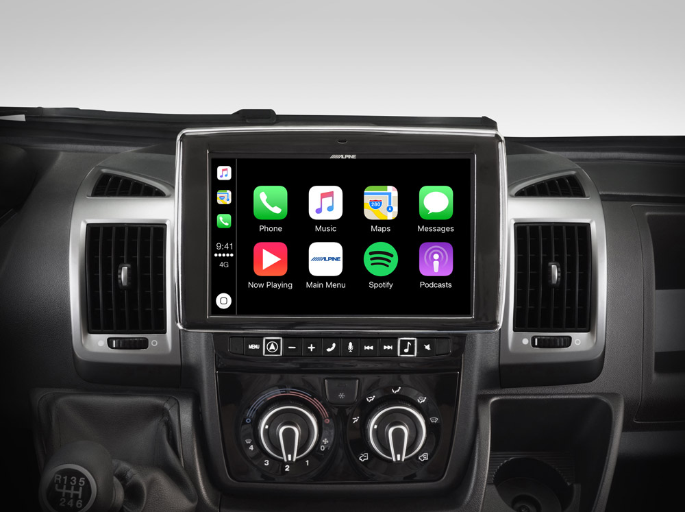 Alpine i902D-DU 9-Zoll Premium-Mobile-Media-System für Fiat Ducato, Peugeot Boxer 2 und Citroën Jumper 2 mit Apple CarPlay und Android Auto Unterstützung