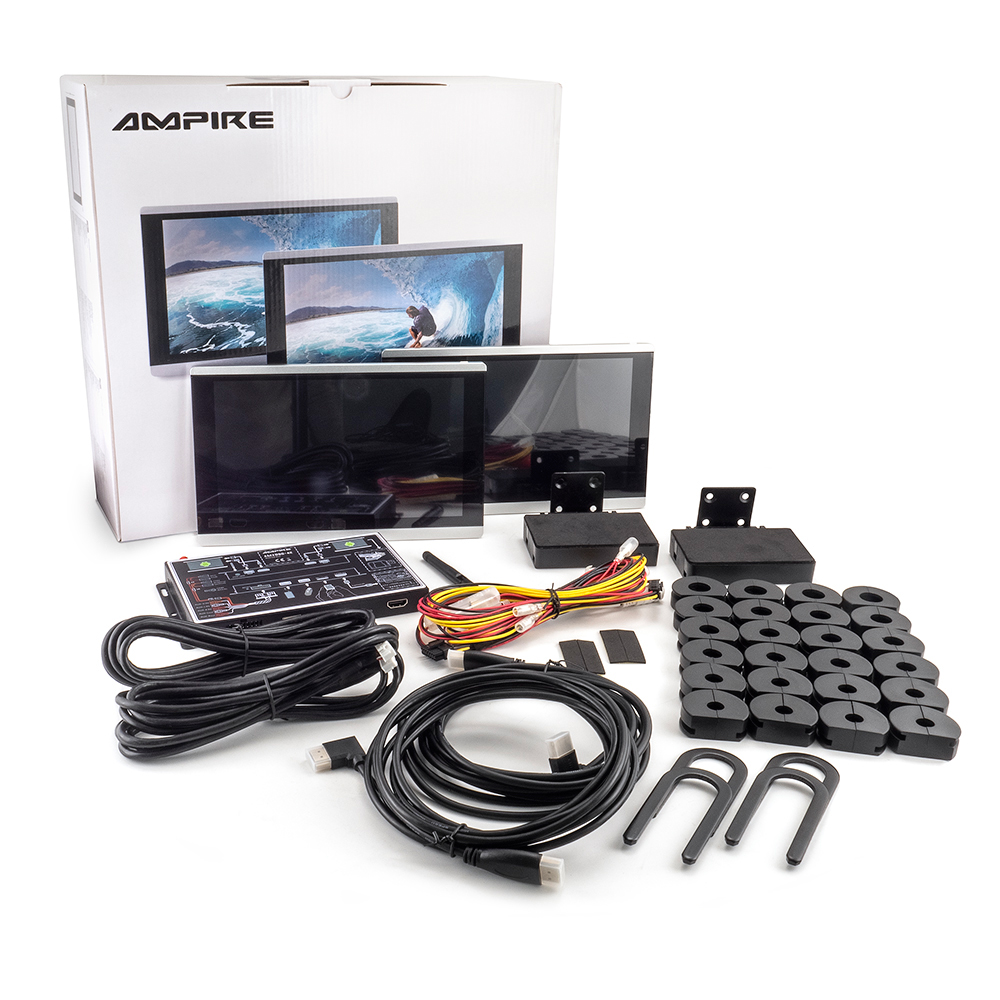 AMPIRE AMX090-4K-DUO RSE-Set mit zwei 9" Monitoren und zwei Android Boxen 