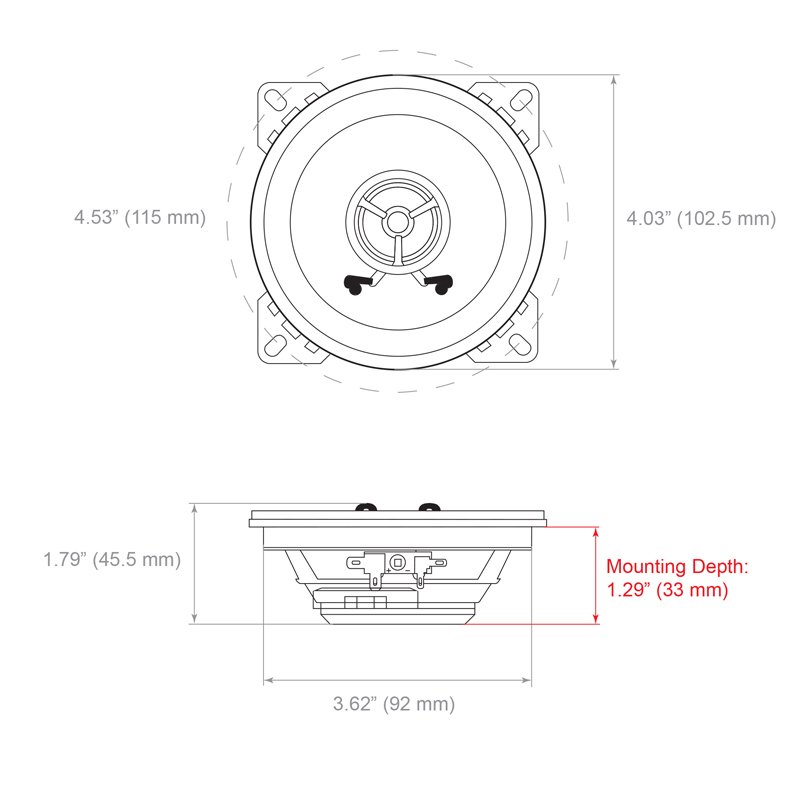 Ampire R-452N RETRO SOUND Speaker 4.5 ", 114mm (pair) 