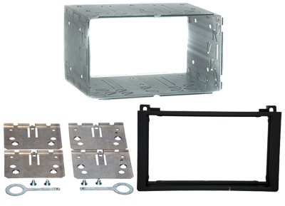 RTA 002.161-0 Double DIN Cadre de montage ABSschwarz avec structure en métal