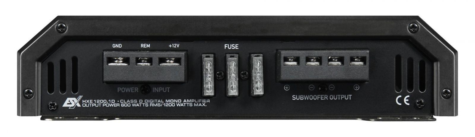 ESX HXE1200.1D 1 Kanal Class D Mono Verstärker 1200 Watt mit Bass Fernbedienung 